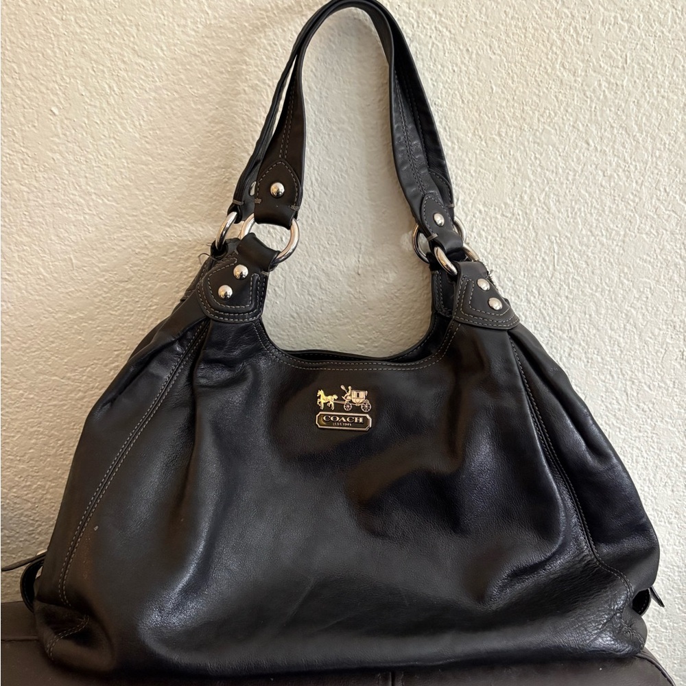 Coach Black Leather Shoulder Bag